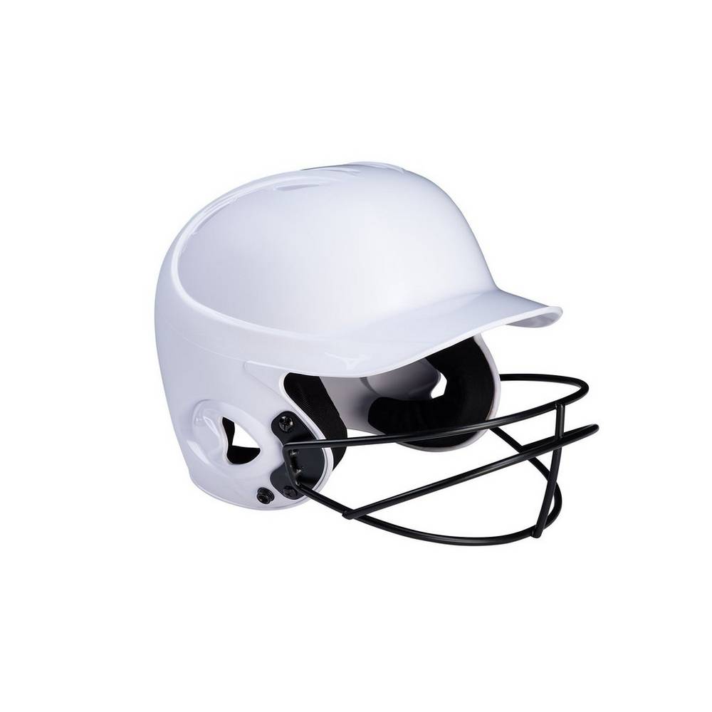 Mizuno MVP Series Solid Batting Helmet with Fastpitch Softball Mask - Bayan Kask - Beyaz Türkiye (DM